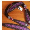 CSS Purple Diamond Inlay Tackset- Chocolate Leather  on HorseYard.com.au